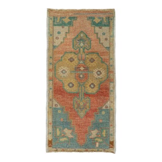 Turkish Mini Rug Oriental Hand Knotted Vintage Rug 1'8" x 3'5" #21176 For Sale