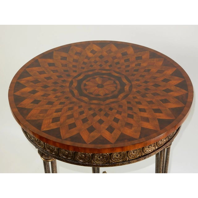 Maitland - Smith Stunning Flame Mahogany Inlay Gueridon Table For Sale - Image 4 of 12