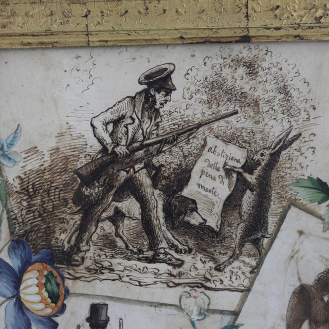 Wood 19th Century Mixed Subject Trompe l'Oeil For Sale - Image 7 of 10