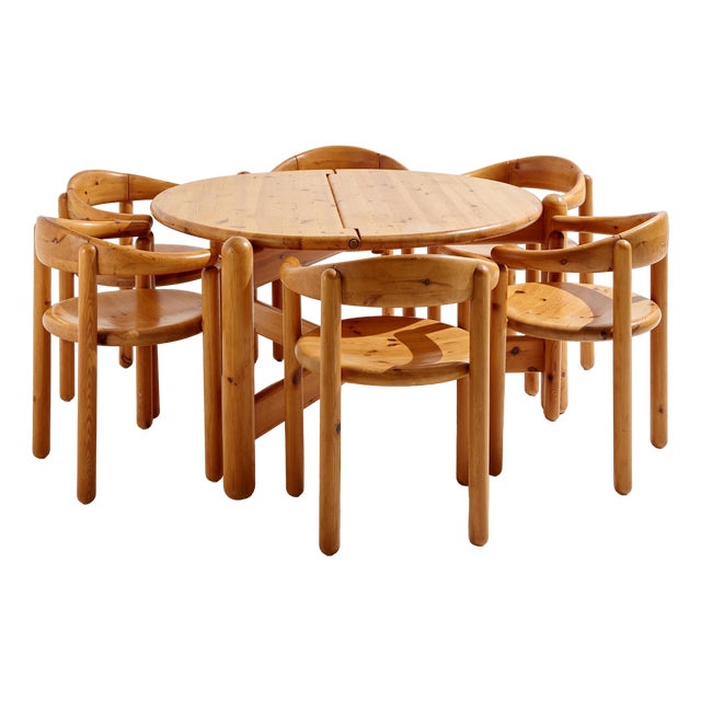 Pinewood Dining Set by Rainer Daumiller for Hanex, 1980s, Set of 7 For Sale