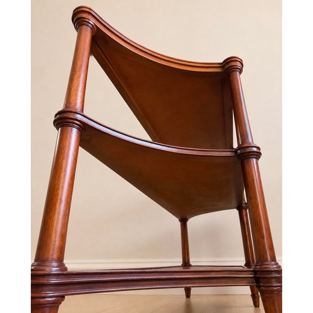 Vintage Ethan Allen Legacy Collection Three-Tier Rattan Console Sofa Table For Sale In Los Angeles - Image 6 of 11