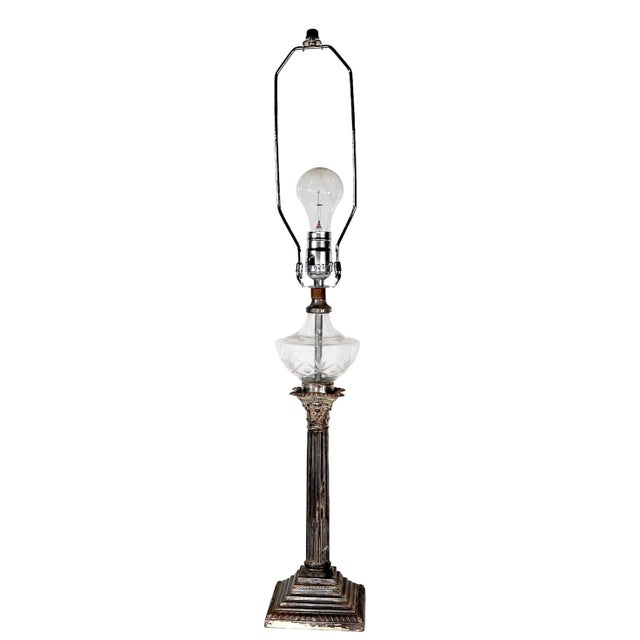 Gorham Silver Co. Classical Columnar Candle Stick Lamp For Sale - Image 4 of 11