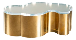 The New Set of 2 Luca Coffee Tables in Gold With Acrylic Top