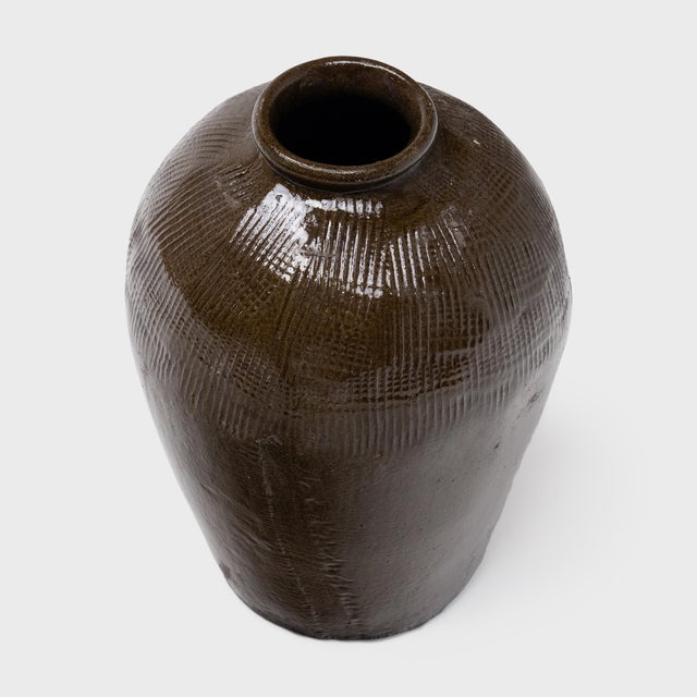 Traditional Chinese Ridged Wine Jar, C. 1900 For Sale - Image 3 of 4