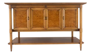 Burl Wood Light Walnut Lift Top "Dresser" on Sculptural Legs Cedar Lined Chest