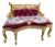 Late 20th C French Louis XVI Gold Beech Red Velvet Settee For Sale