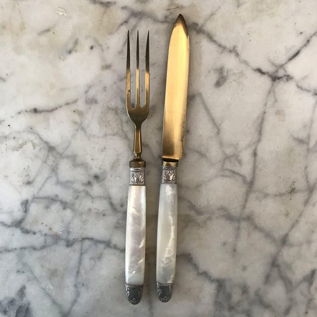 French French Antique Mother of Pearl Dessert - Set of 24 For Sale - Image 3 of 12