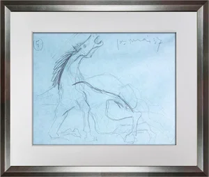 Pablo Picasso Guernica Study Lithograph, Limited Edition Numbered, Custom Framed