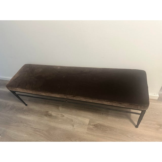 Athena Calderone Velvet Bench For Sale - Image 9 of 9