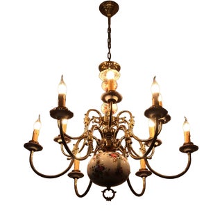 Dutch 2-Tier Chandelier with Fish For Sale
