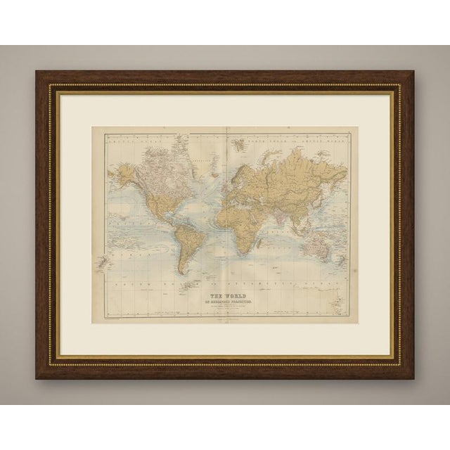 An antique map of the world on Mercator's projection, engraved on steel for Black's General Atlas of the World and...