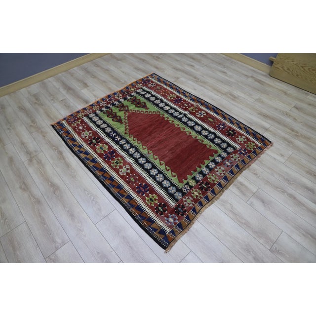Abstract 1970s Southwestern Abstract Design Kilim Rug For Sale - Image 3 of 11