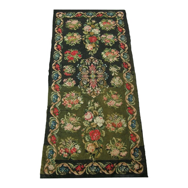 1920s Antique Needlepoint Runner For Sale