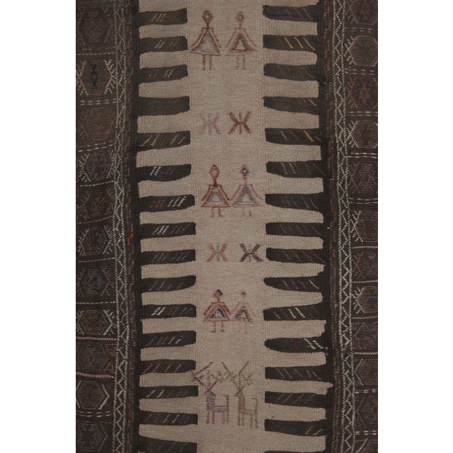 Brown Vintage Turkish Animal Pictorial Sumac Rug 3'3'' X 5'11'' For Sale - Image 8 of 13