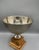 Traditional Silver-Tone Metal Pedestal Bowl on Carved Wood Base For Sale - Image 3 of 4
