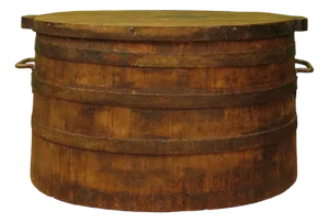 Coopered Pig Salting Barrel with Lid