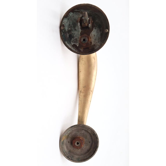 Mid 20th Century Vintage 10.5 In. Brass Thumb Latch Door Pull Handle For Sale - Image 5 of 6