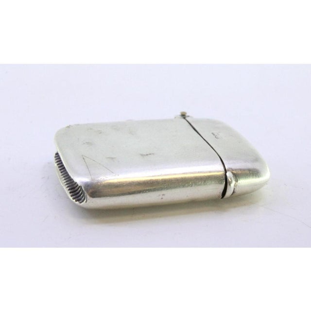 Plain Silver Matchbox with Hanging Ring For Sale - Image 5 of 7