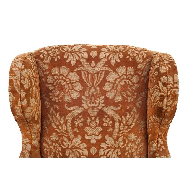 Silk Velvet Lounge Chair, 1900s For Sale - Image 10 of 12