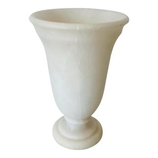 Vintage Alabaster Marble Vase Matte Finish For Sale