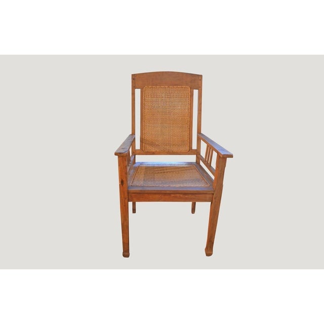 Brown Andrianna Shamaris Colonial Teak Wood and Rattan Chair For Sale - Image 8 of 18