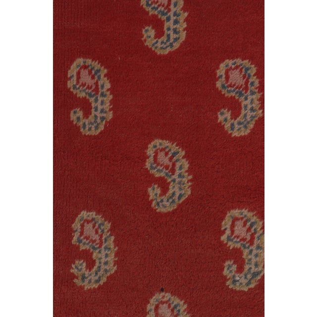 Red Antique Oushak Rug in Red With Paisley Patterns, From Rug & Kilim For Sale - Image 8 of 10