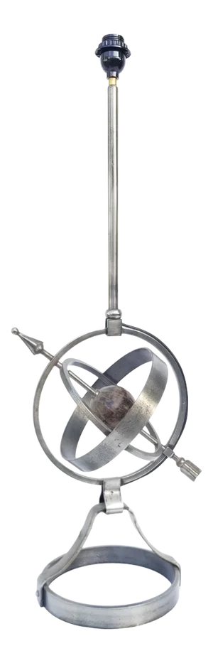 Astrolabe Table Lamp in the Style of Jacques Adnet