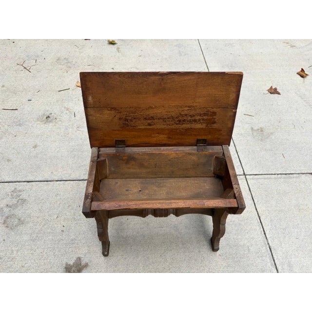 1950s Vintage Slipper Bench or Stool With Hidden Compartment For Sale - Image 5 of 6