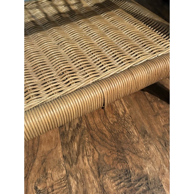 Wood A Pair of Vintage Coastal-Style Wicker and Rattan End Tables by Pacific Traders and Manufacturing Corporation PTMC in the Philippines. For Sale - Image 7 of 12