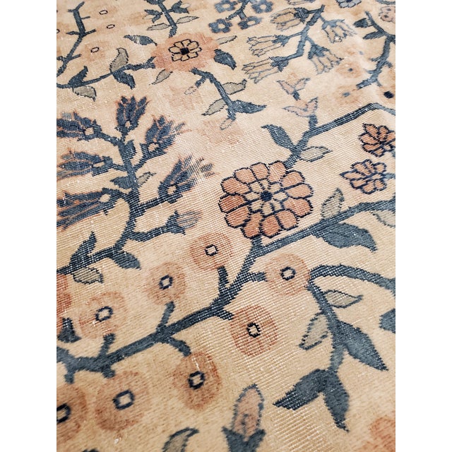 Antique Indian Amritsar Handmade Oriental Rug, Blue, Taupe Creams Allover Design For Sale - Image 10 of 18