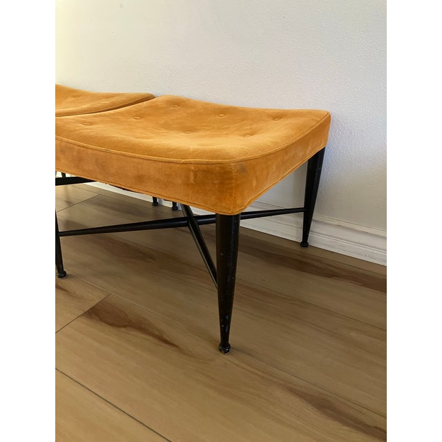 Mid 20th Century Mid 20th Century Pair of Dunbar “Thebes” Stools by Edward Wormley For Sale - Image 5 of 8