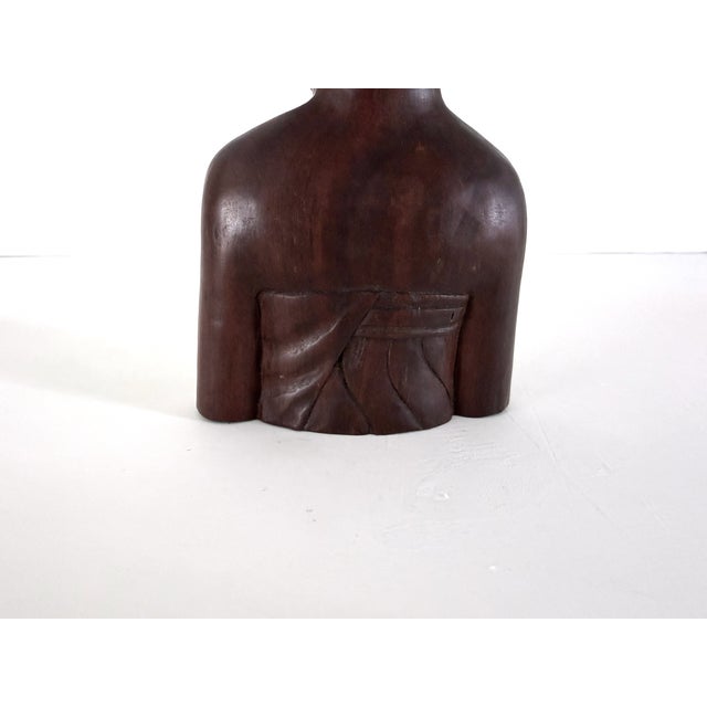 Mid Century Carved Wood Balinese Bust For Sale - Image 11 of 13