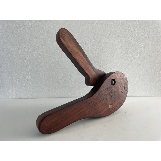 Contemporary Late 20th Century Vintage Large Handcrafted Solid Walnut Wood Nutcracker For Sale - Image 3 of 8