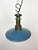 Metal Industrial Blue Enamel Factory Pendant Lamp with Cast Aluminium Top, 1960s For Sale - Image 7 of 16