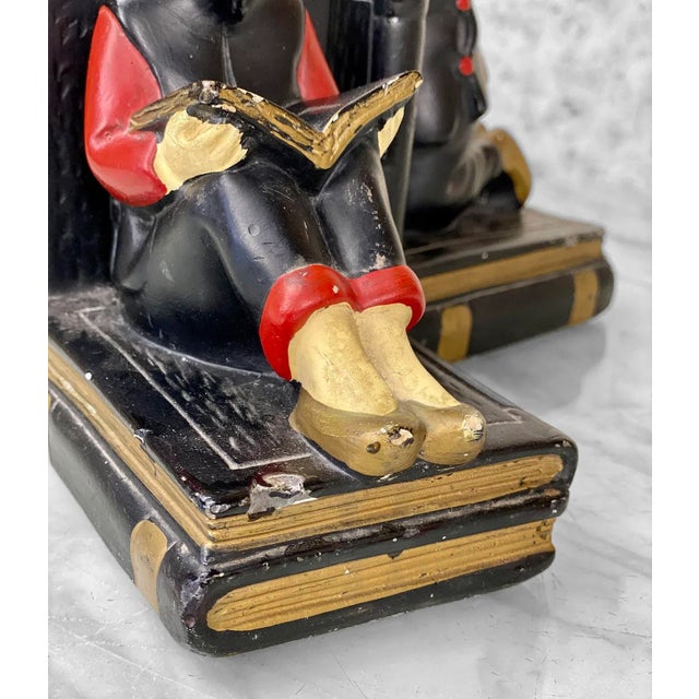 Black Mid-Century Hollywood Regency Oriental Figural Bookends - a Pair For Sale - Image 8 of 11