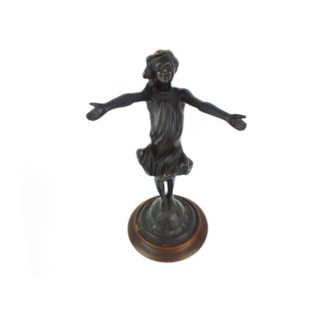 This enchanting Art Nouveau bronze-clad figurine, titled "The Good Fairy," was designed in 1916 by the American artist and...