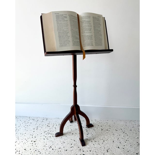 Wood Music or Book Stand 19th C Primitive Mahogany on Whimsical Anthropomorphic Base For Sale - Image 7 of 10