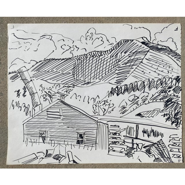 MCM landscape painting by Vermont artist Frank Wallace (1915/18-2003). Wallace was born in Toledo, Ohio and grew up in...