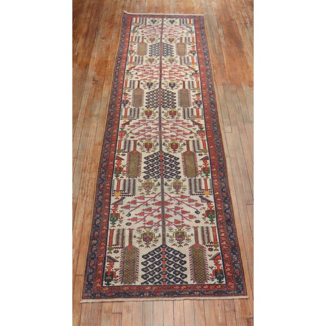 Early 20th Century Willow Tree Persian Runner - 3'2" x 13' For Sale - Image 17 of 18