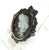 Traditional Antique Edwardian Sterling Abalone Marcasite Cameo Brooch 1910s For Sale - Image 3 of 9