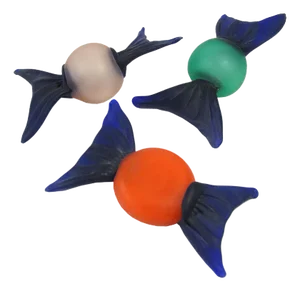 Big Italian Satin Glass Candies, Murano, 1980s, Set of 3