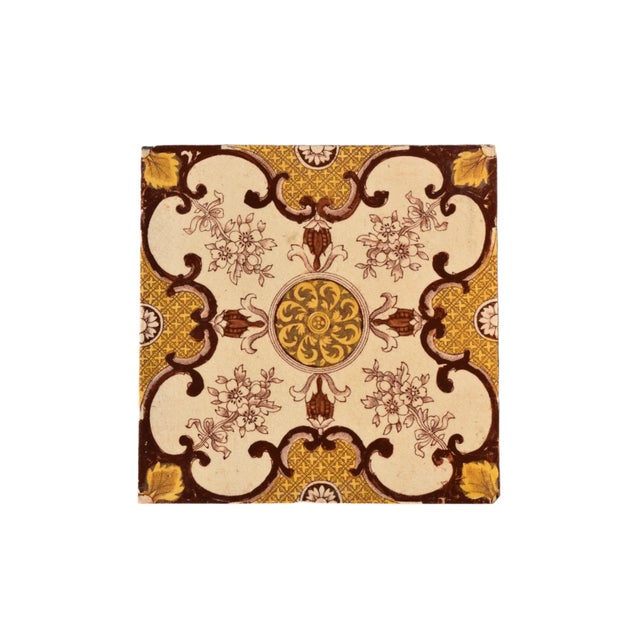 Minton Minton Victorian Transfer-Printed Tile For Sale - Image 4 of 6