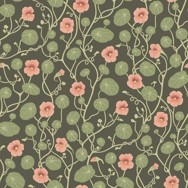 Boråstapeter Krasse Wallcovering In Olive For Sale