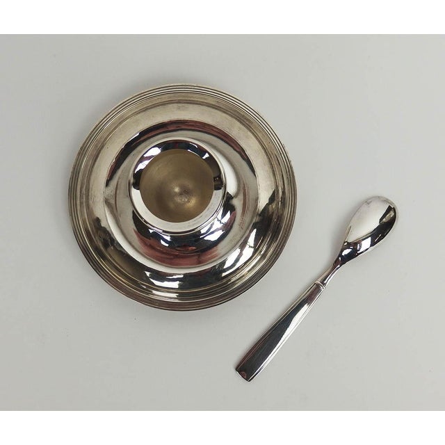 Art Deco Silver-Plated Metal Egg Cup with Spoon and Box from Christofle, 1930s, Set of 4 For Sale - Image 4 of 8