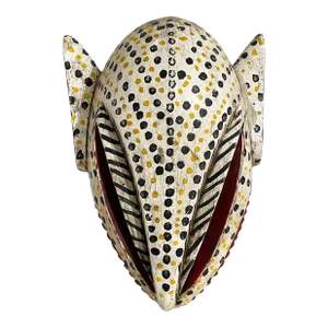 African Lg Old Colorful Leopard Mask Bozo Bamana 15" H
