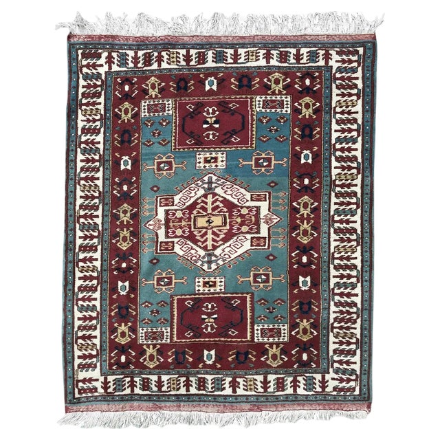 Vintage Turkish Konya Kazakh Rug, 1980s For Sale