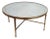Maison Jansen Style Round Gilt Coffee Table With Stenciled Mirrored Top For Sale