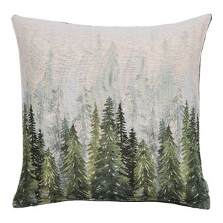 Pine Forest Woven Cushion With Fibre Filler - 55x55cm (22"x22") For Sale