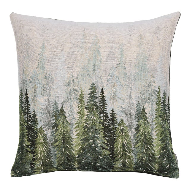 Pine Forest Woven Cushion With Fibre Filler - 55x55cm (22"x22") For Sale