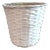 Vintage White Wicker Waste Basket For Sale